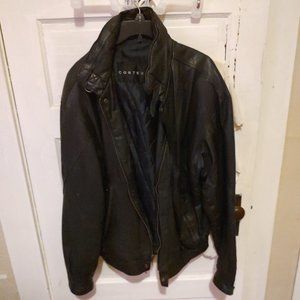 Context leather jacket